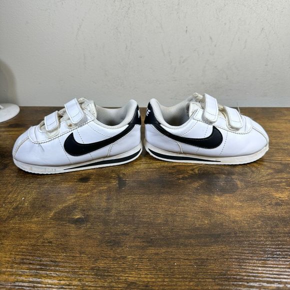 Nike Cortez Basic SL White Black 904769-102 Athletic Shoes Sneakers Kids Size 8c - Picture 4 of 8